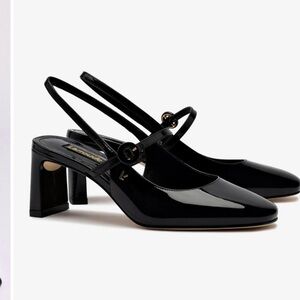 Larroude Black Geometric Heels